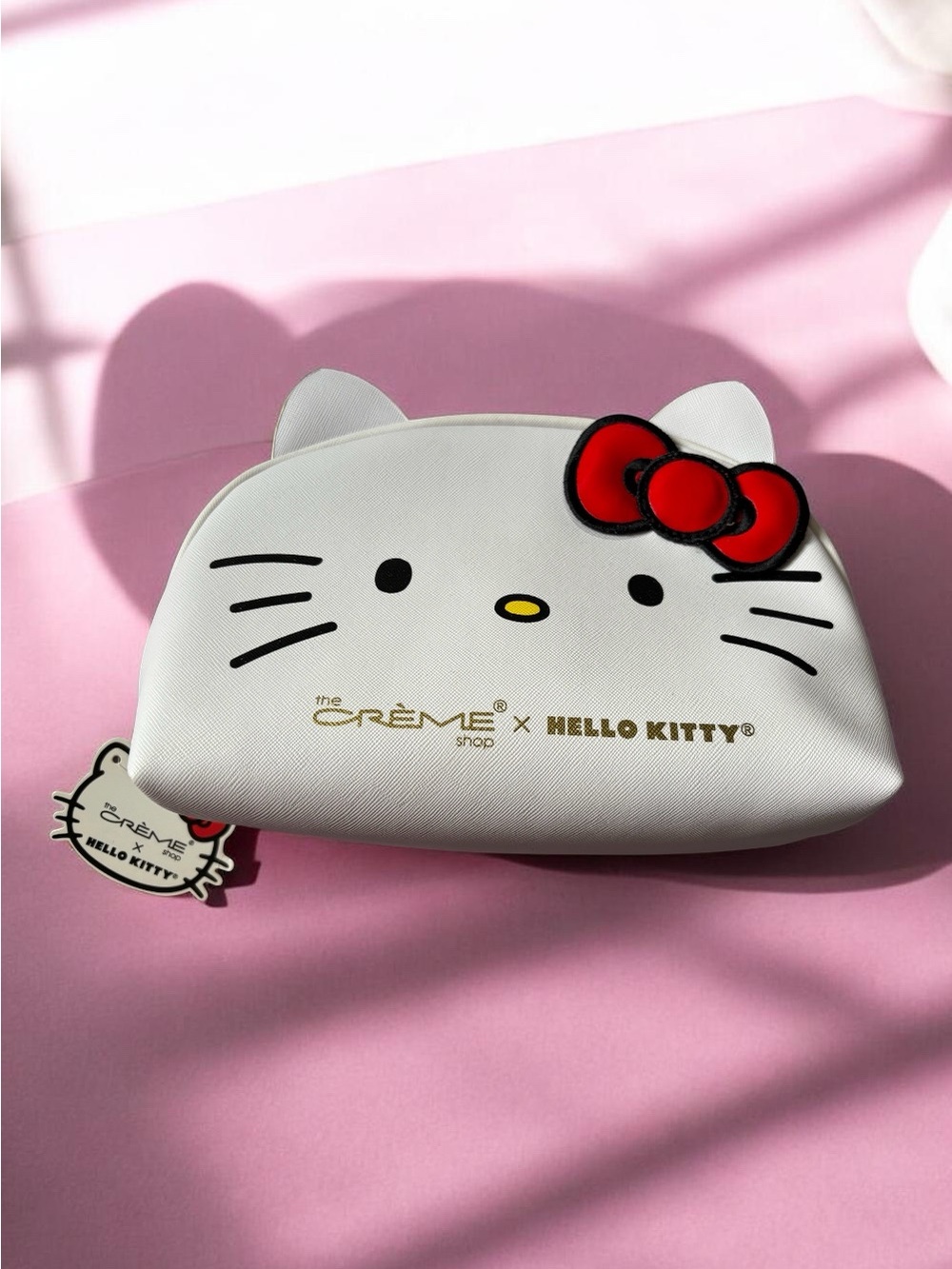 Sanrio Hello Kitty White Cosmetic Pouch with Red Bow